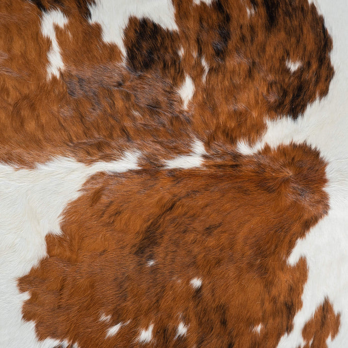 White Tricolor Cowhide Rug Size 7'11" L x 7'1" W 9504