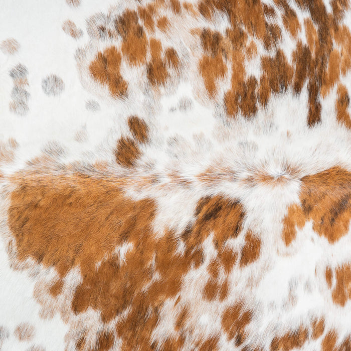 White Tricolor Cowhide Rug Size 7'4" L x 7'2" W 9506