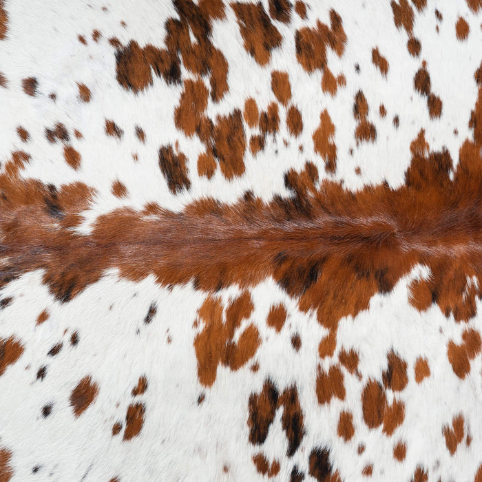 White Tricolor Cowhide Rug Size 6'10" L x 6'7" W 9519