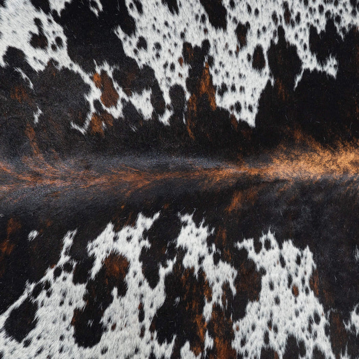 Dark Tricolor Cowhide Rug Size 8'1" L x 6'8" W 9521