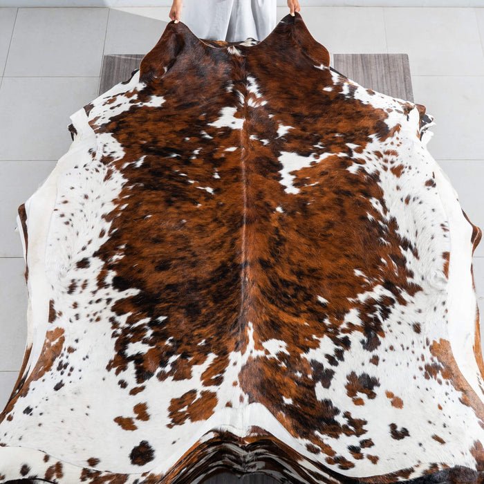 Tricolor Cowhide Rug Size 6'8" L x 6'3" W 9522