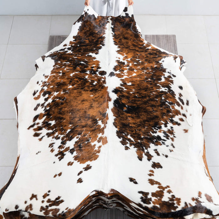 Tricolor Cowhide Rug Size 7'10" L x 6'8" W 9523