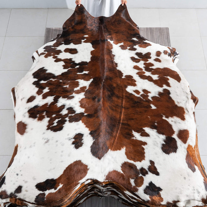 Tricolor Cowhide Rug Size 7'5" L x 7'3" W 9526