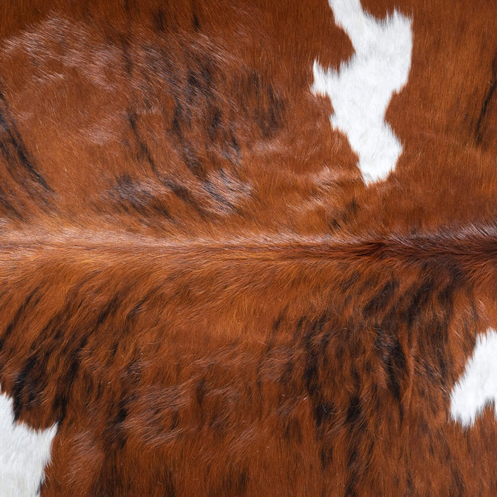 Tricolor Brindle Mix Cowhide Rug Size 6'10" L x 6'7" W 9529
