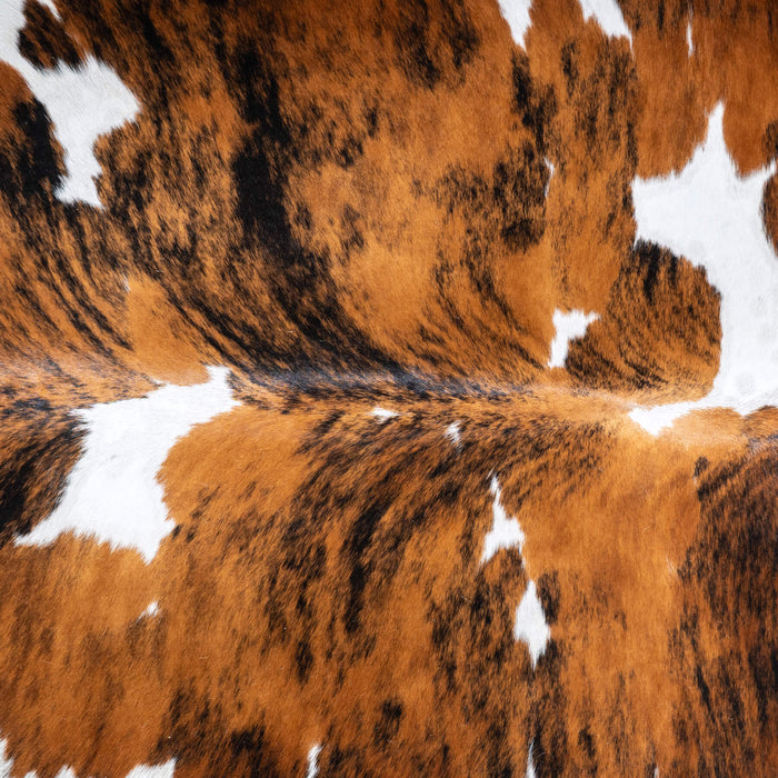 Tricolor Brindle Mix Cowhide Rug Size 7'4" L x 6'7" W 9532