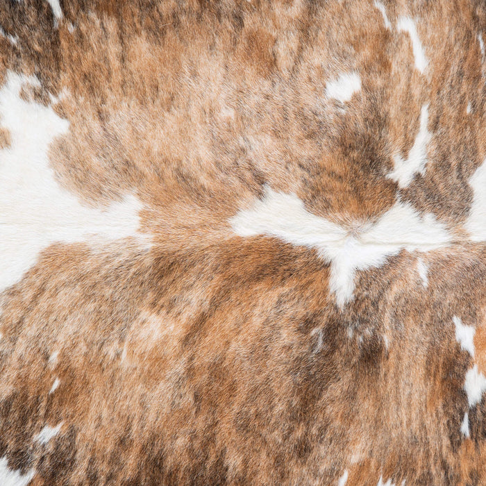 Tricolor Brindle Mix Cowhide Rug Size 7'8" L x 7'4" W 9540