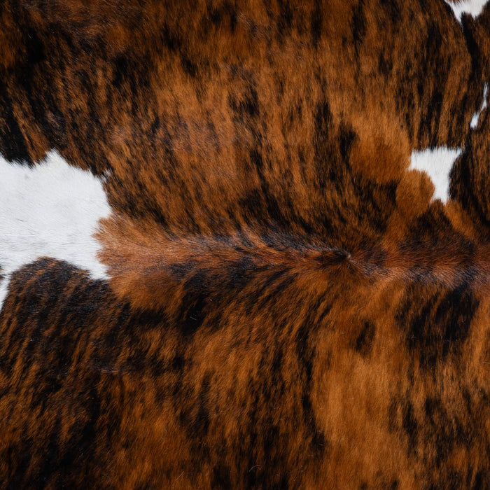 Tricolor Brindle Mix Cowhide Rug Size 6'11" L x 6'5" W 9550
