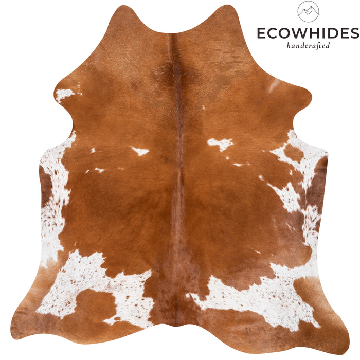 Brazilian Brown and White Cowhide Rug Size 7'0" L x 6'9" W 9557