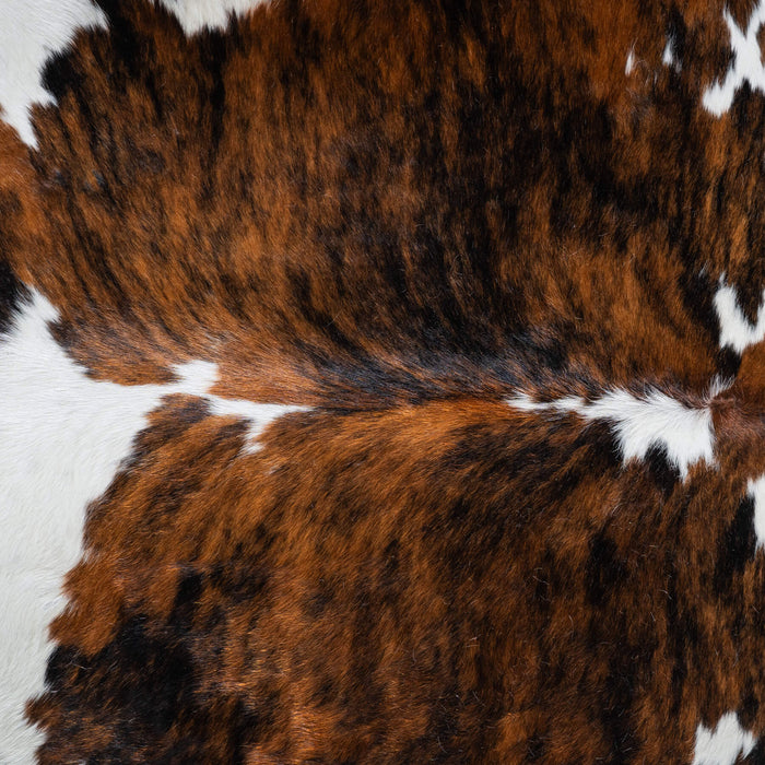 Tricolor Brindle Mix Cowhide Rug Size 7'5" L x 6'9" W 9557