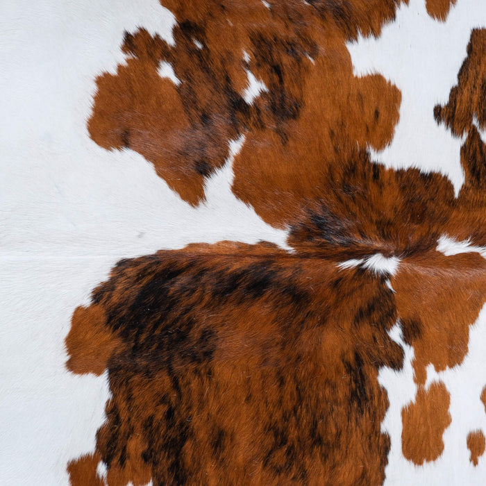 White Tricolor Cowhide Rug Size 7'2" L x 6'3" W 9569