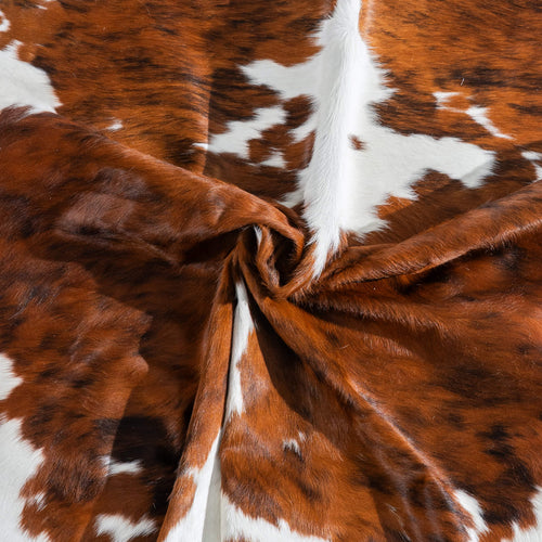 Tricolor Cowhide Rug Size 7'1" L x 6'8" W 9576