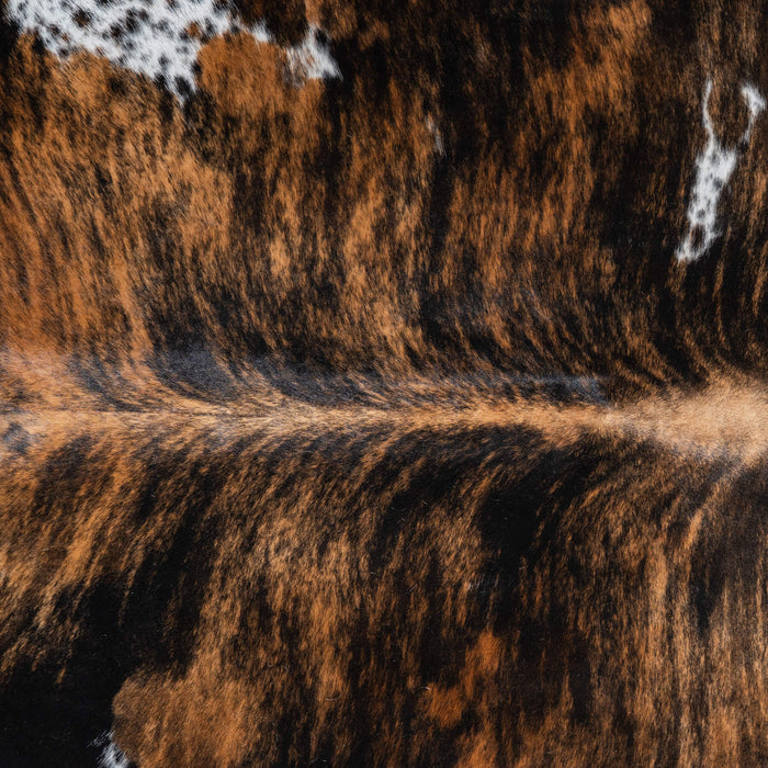 Tricolor Brindle Mix Cowhide Rug Size 8'1" L x 7'3" W 9596