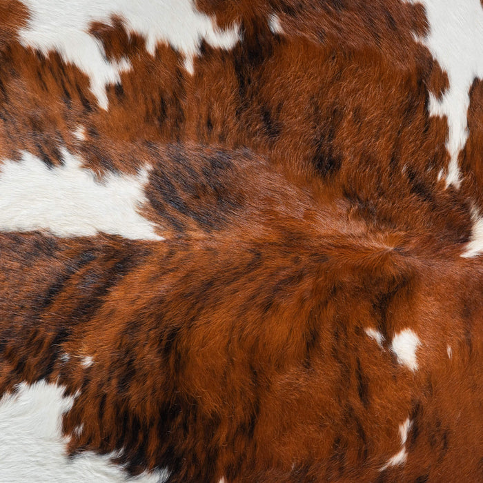 Tricolor Brindle Mix Cowhide Rug Size 6'9" L x 6'5" W 9597