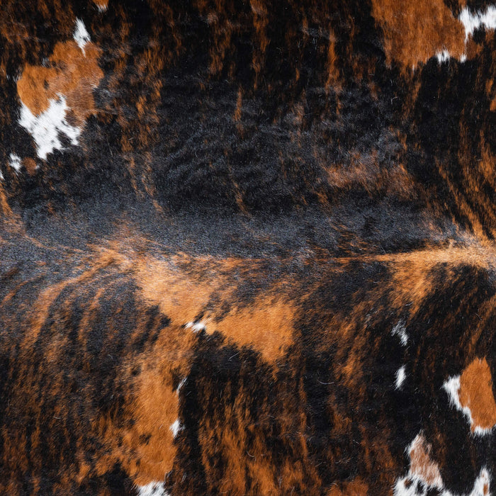 Dark Tricolor Cowhide Rug Size 7'4" L x 6'11" W 9600