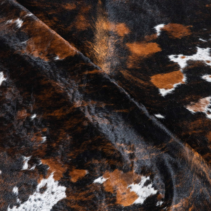 Dark Tricolor Cowhide Rug Size 7'4" L x 6'11" W 9600