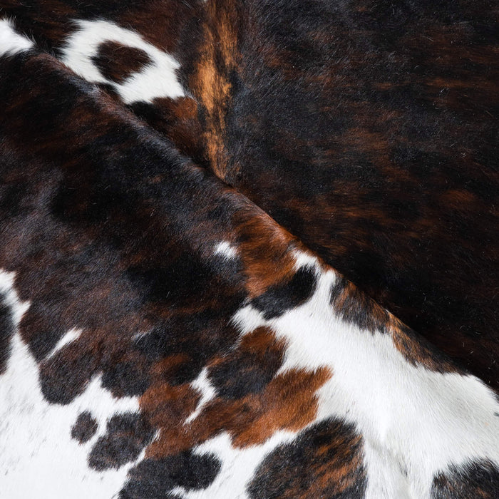 Dark Tricolor Cowhide Rug Size 7'11" L x 6'4" W 9601