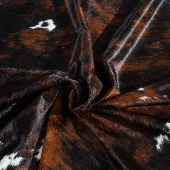 Dark Tricolor Cowhide Rug Size 7'1" L x 6'11" W 9607