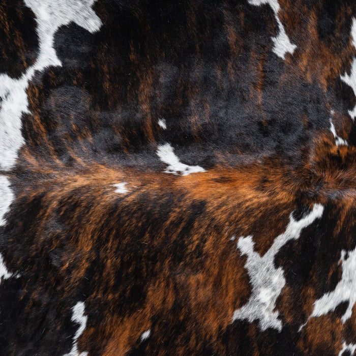 Tricolor Brindle Mix Cowhide Rug Size 7'0" L x 6'3" W 9612