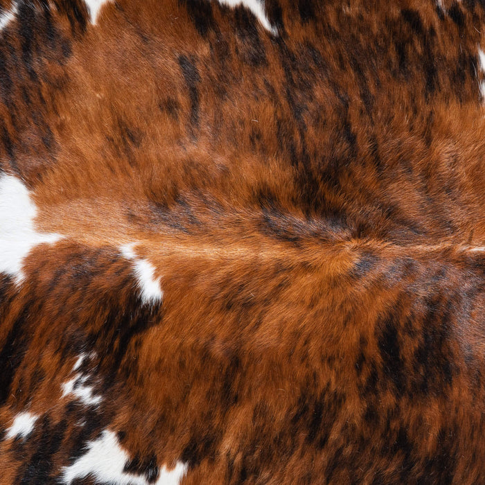 Tricolor Brindle Mix Cowhide Rug Size 7'3" L x 6'5" W 9618