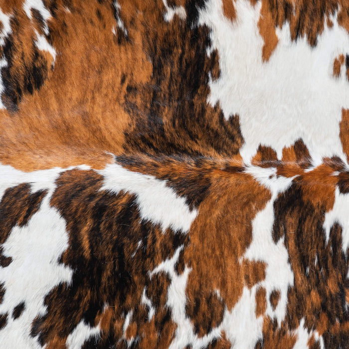 White Tricolor Cowhide Rug Size 7'5" L x 6'11" W 9619