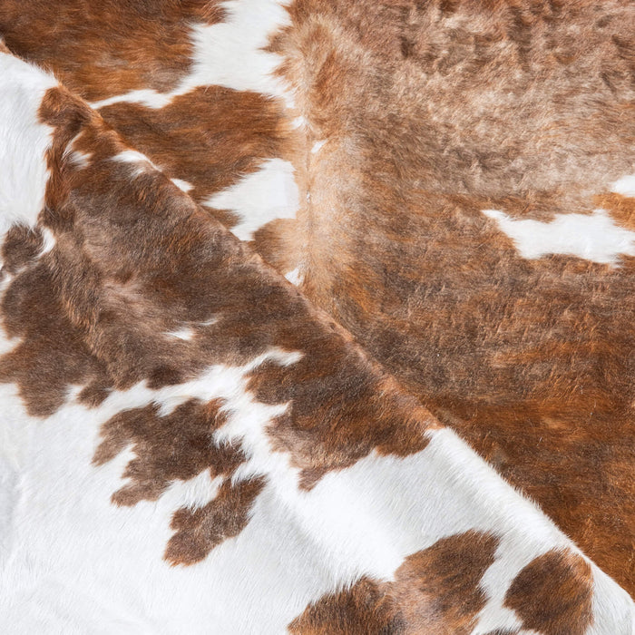 Tricolor Brindle Mix Cowhide Rug Size 7'10" L x 6'10" W 9623