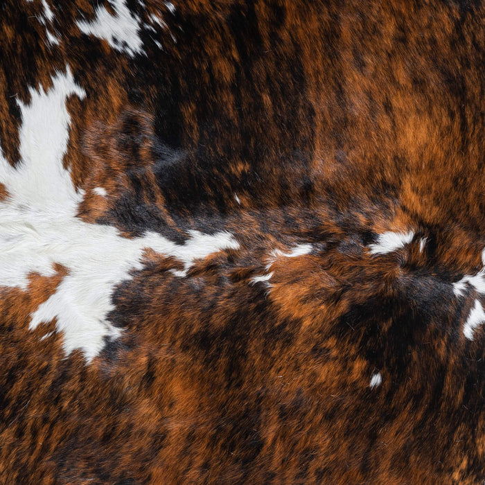 Tricolor Brindle Mix Cowhide Rug Size 7'4" L x 6'5" W 9627
