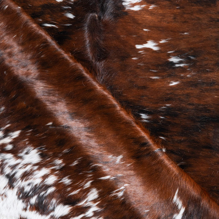 Tricolor Brindle Mix Cowhide Rug Size 7'10" L x 7'8" W 9629