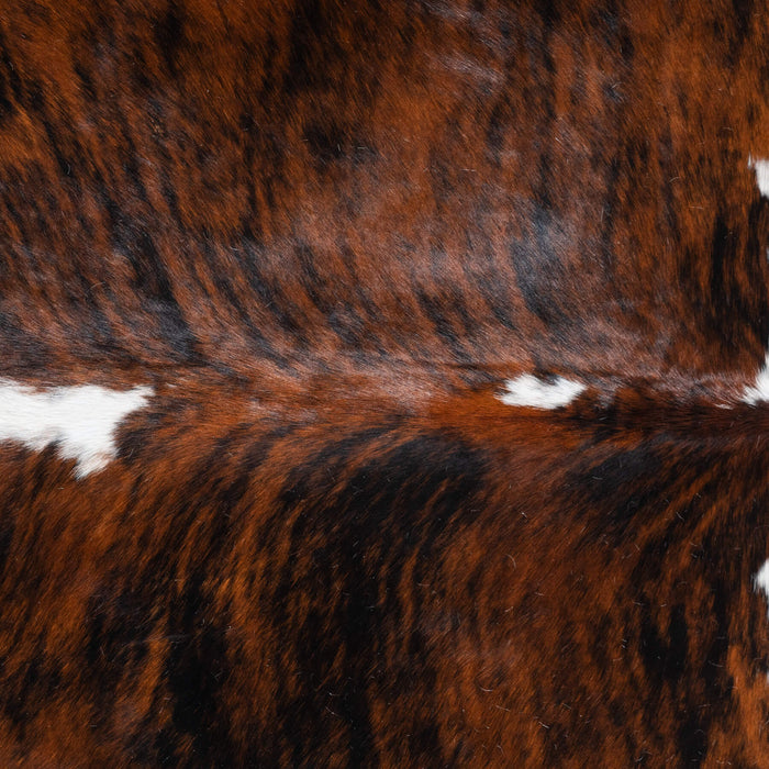 Tricolor Brindle Mix Cowhide Rug Size 7'1" L x 6'9" W 9630