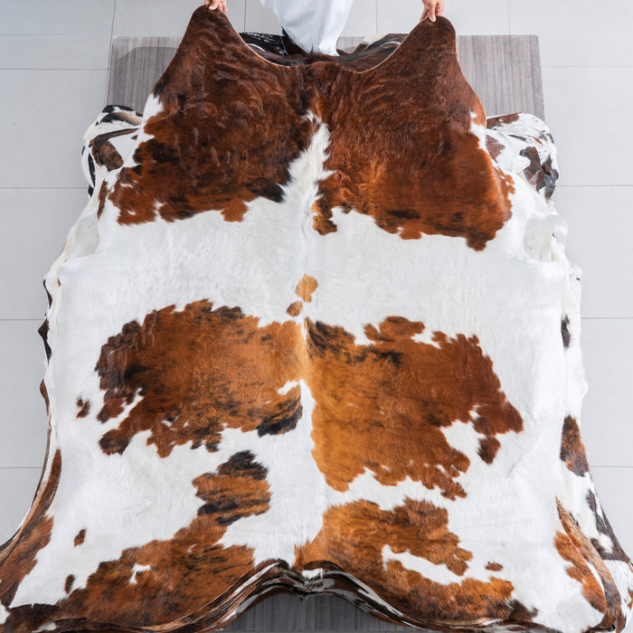 Tricolor Cowhide Rug Size 6'8" L x 6'3" W 9634