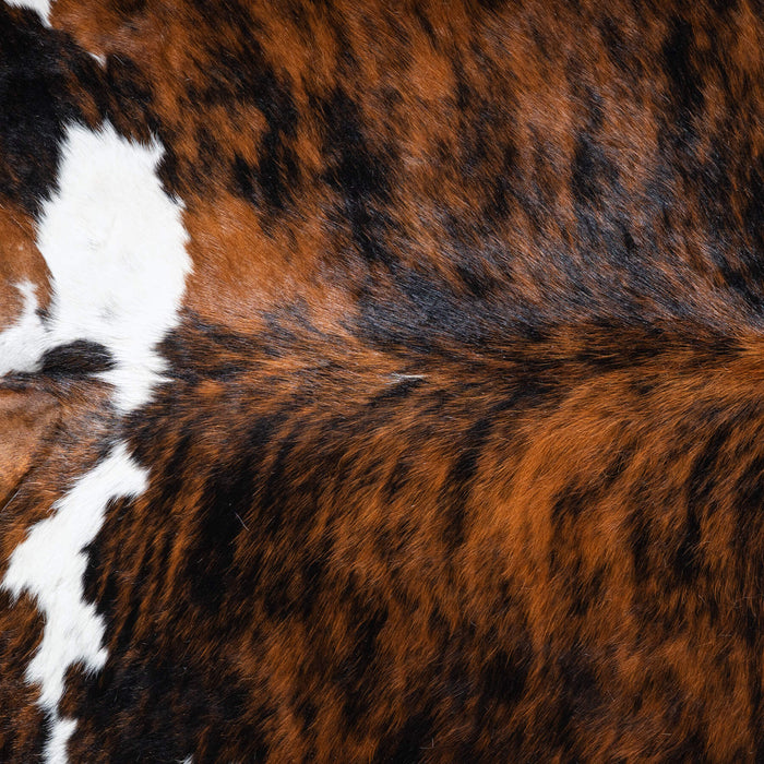 Tricolor Brindle Mix Cowhide Rug Size 7'11" L x 7'5" W 9637