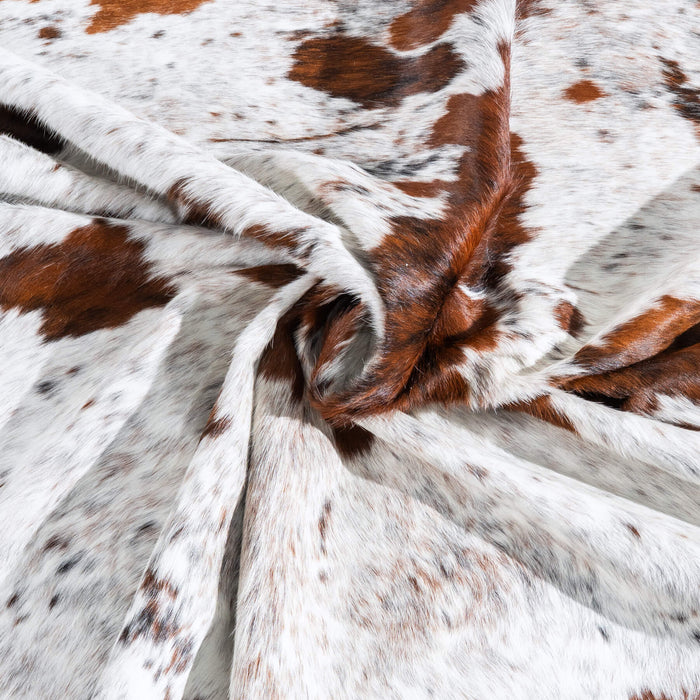 White Tricolor Cowhide Rug Size 7'11" L x 7'2" W 9639