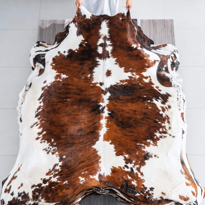 Tricolor Cowhide Rug Size 6'11" L x 6'4" W 9649