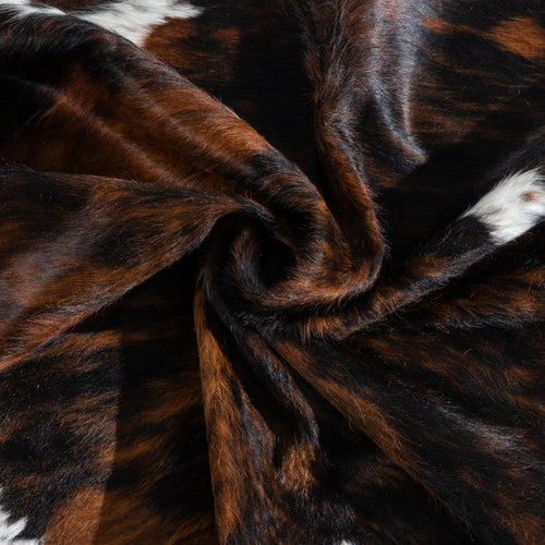 Dark Tricolor Cowhide Rug Size 7'3" L x 5'8" W 9650