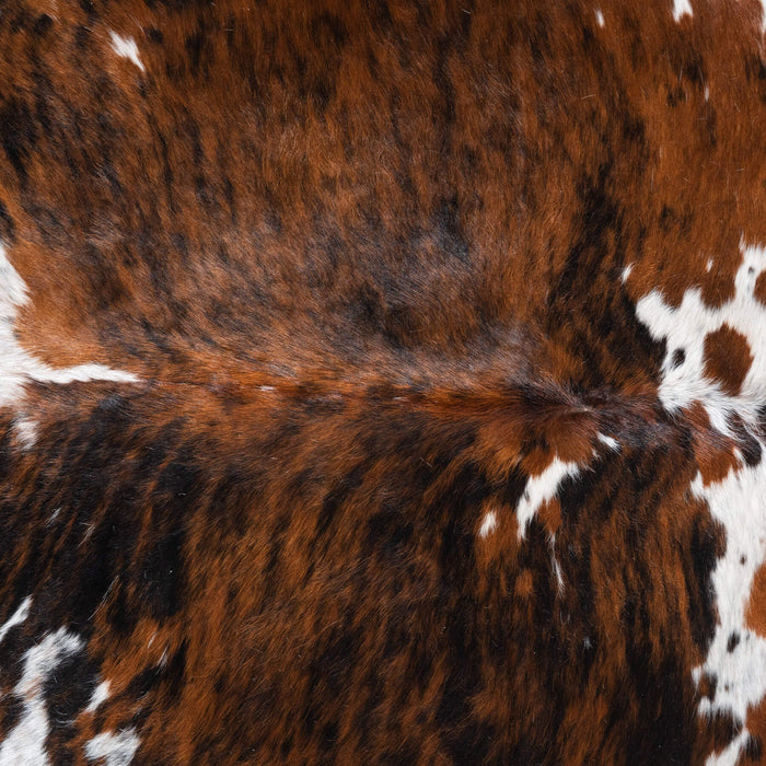 Tricolor Brindle Mix Cowhide Rug Size 6'7" L x 6'1" W 9672