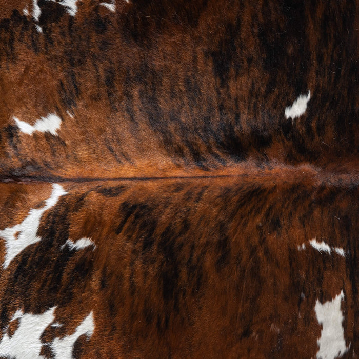 Tricolor Brindle Mix Cowhide Rug Size 6'6" L x 5'5" W 9675