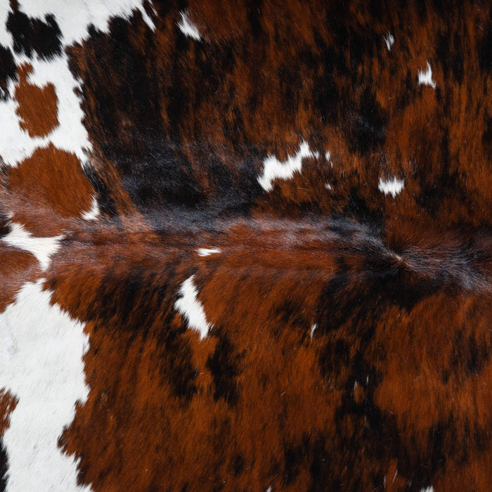 Tricolor Brindle Mix Cowhide Rug Size 7'2" L x 6'2" W 9679