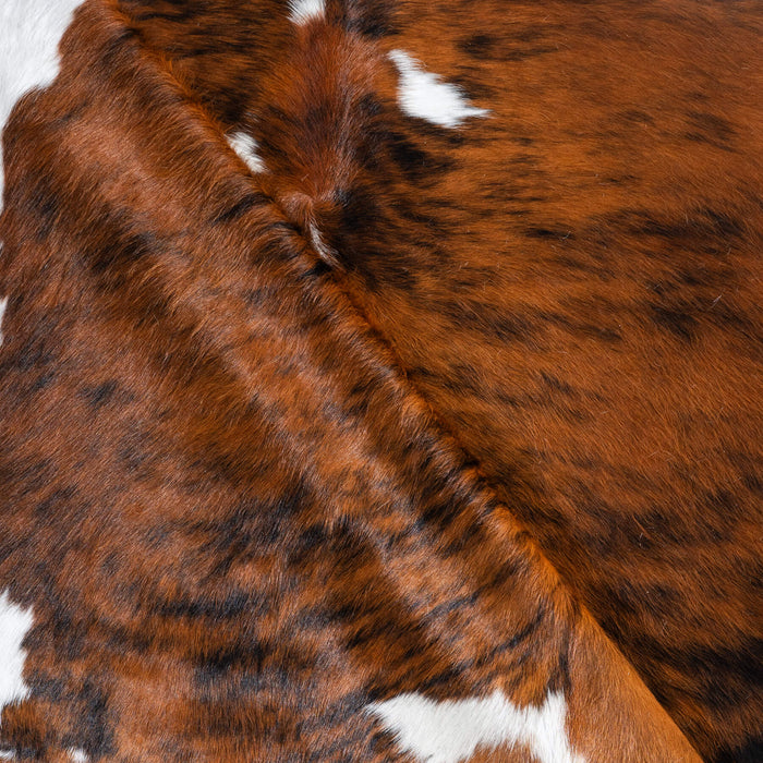 Tricolor Brindle Mix Cowhide Rug Size 7'8" L x 7'1" W 9683