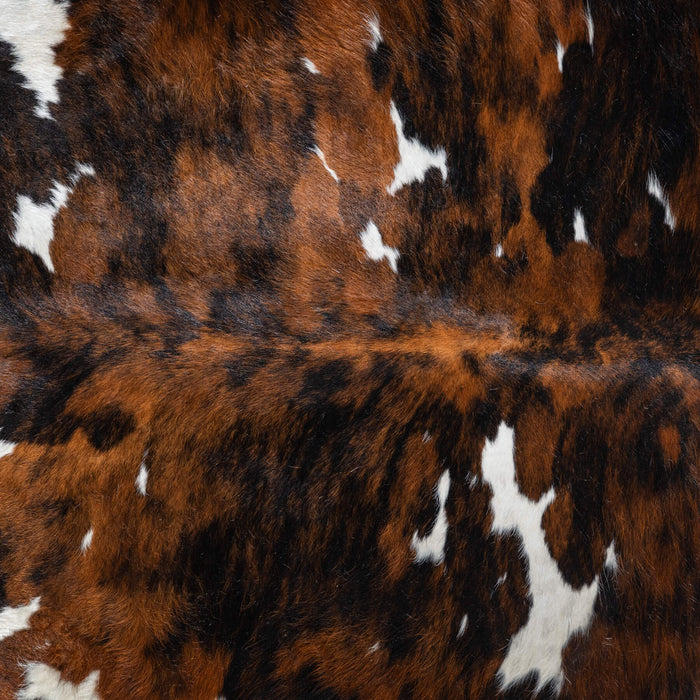 Tricolor Brindle Mix Cowhide Rug Size 7'4" L x 5'9" W 9686