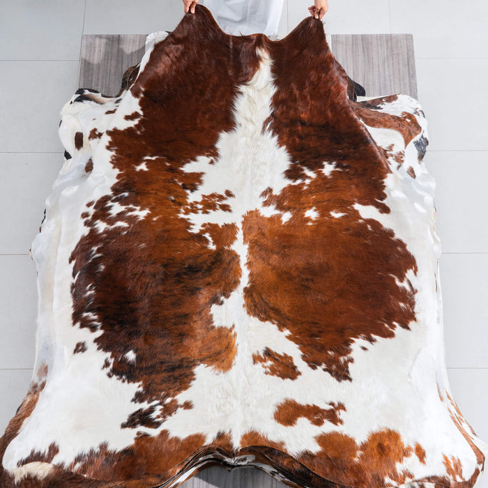 Tricolor Cowhide Rug Size 7'0" L x 6'6" W 9690