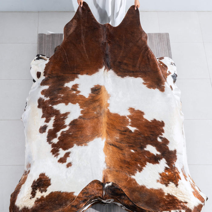 Tricolor Cowhide Rug Size 8'3" L x 7'1" W 9691