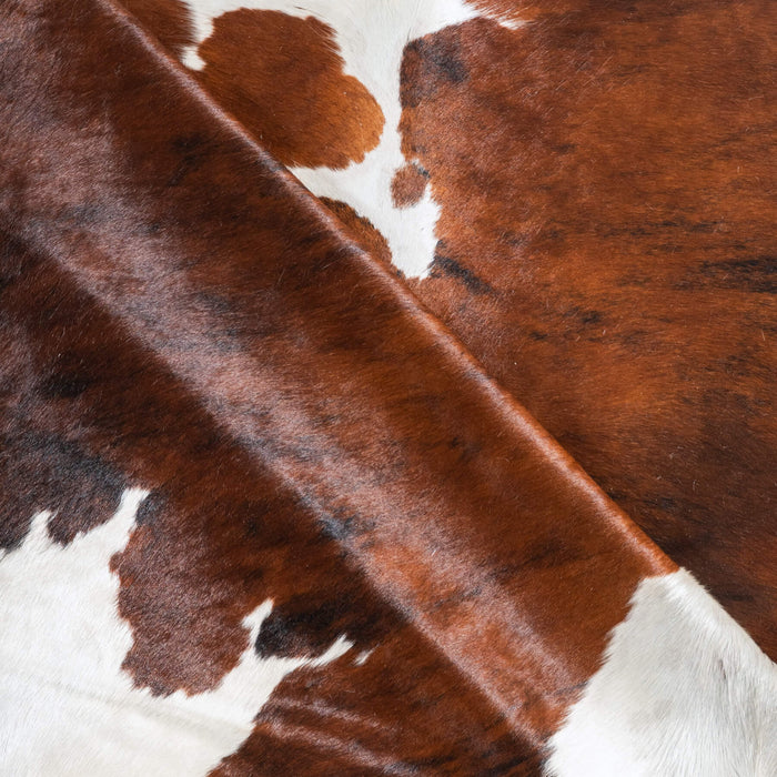 Tricolor Brindle Mix Cowhide Rug Size 7'11" L x 7'2" W 9694