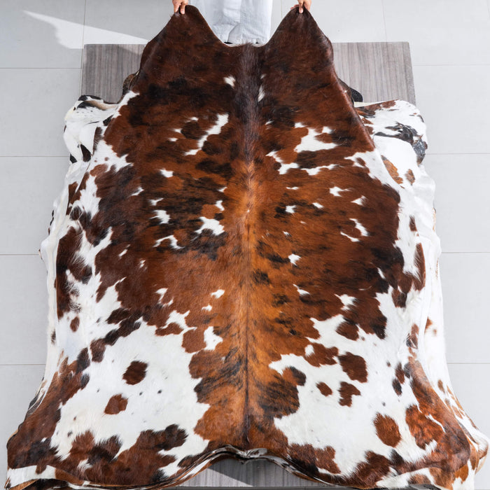 Tricolor Cowhide Rug Size 7'5" L x 6'8" W 9699