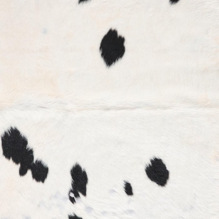Vintage Black and White Cowhide Rug Size 7'6" L x 6'4" W 9706