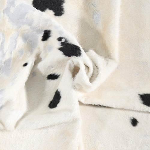Vintage Black and White Cowhide Rug Size 7'6" L x 6'4" W 9706