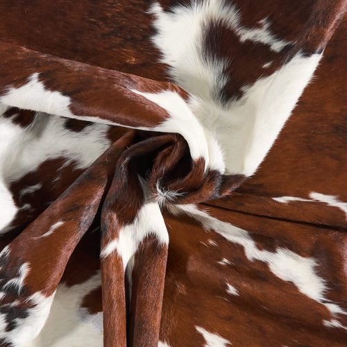 Vintage Tricolor Cowhide Rug Size 7'8" L x 6'5" W 9716