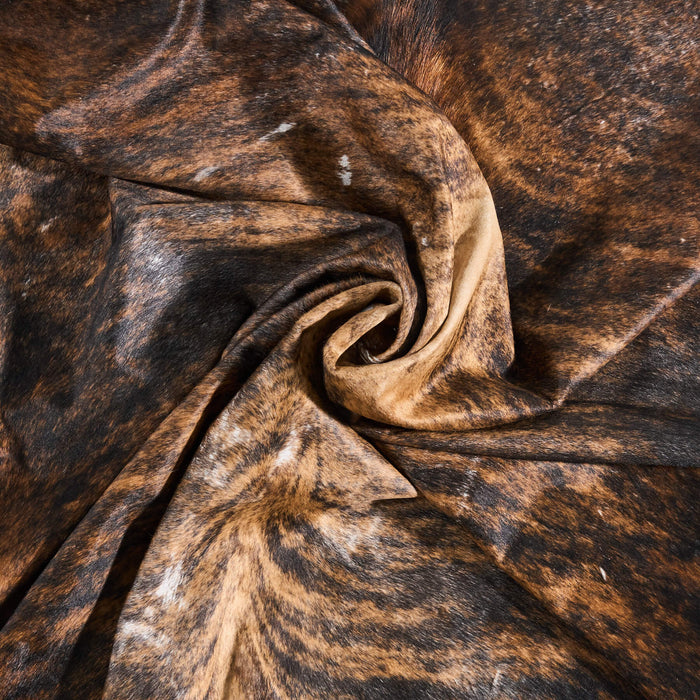 Vintage Brindle Cowhide Rug Size 8'1" L x 7'8" W 9722