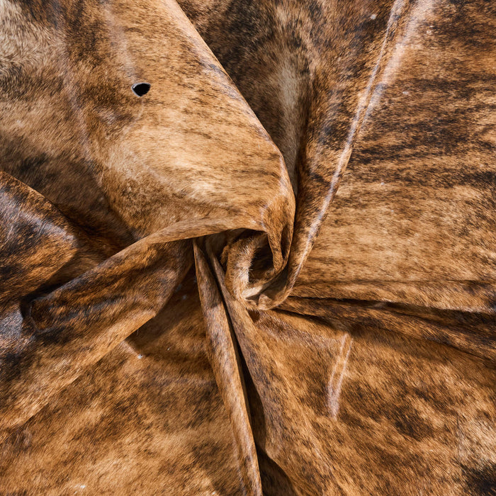 Vintage Brindle Cowhide Rug Size 7'10" L x 6'8" W 9723