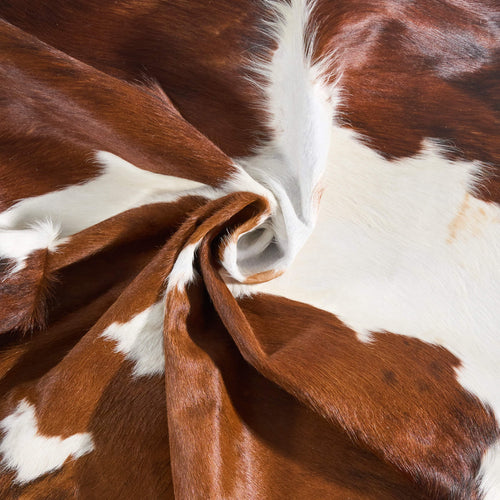 Vintage Tricolor Cowhide Rug Size 6'5" L x 5'2" W 9732