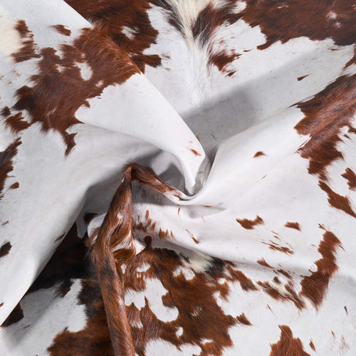 Vintage Tricolor Cowhide Rug Size 6'7" L x 6'5" W 9743