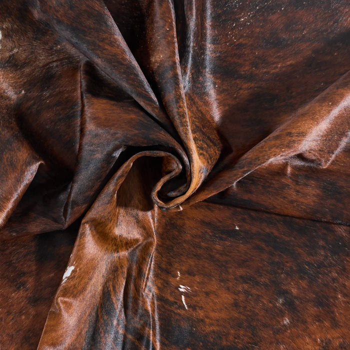 Vintage Brindle Cowhide Rug Size 7'9" L x 6'9" W 9745